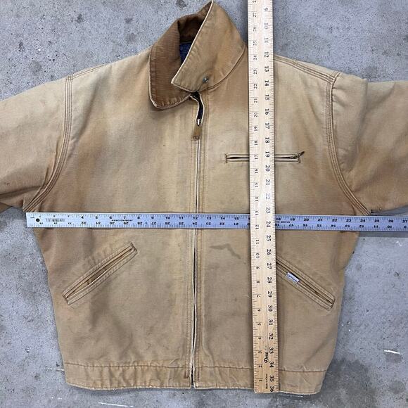 Vintage 80s Union Made Carhartt Detroit Blanket Lined Jacket Workwear 6BLJ Tan - Picture 16 of 16